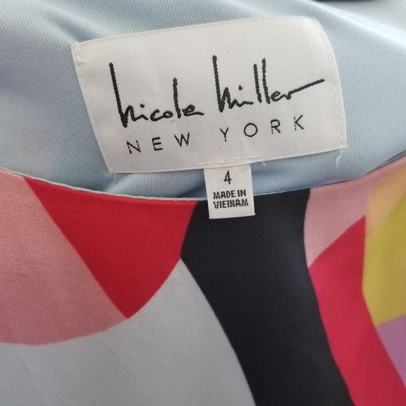 Nicole Miller New York Abstract Print Cutout-Back High-Low Dress - Picture 16 of 16